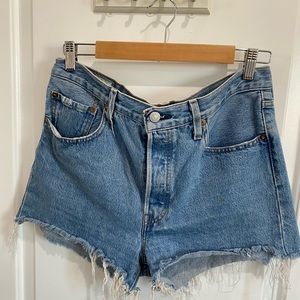 Levi’s 501 mid rise denim shorts